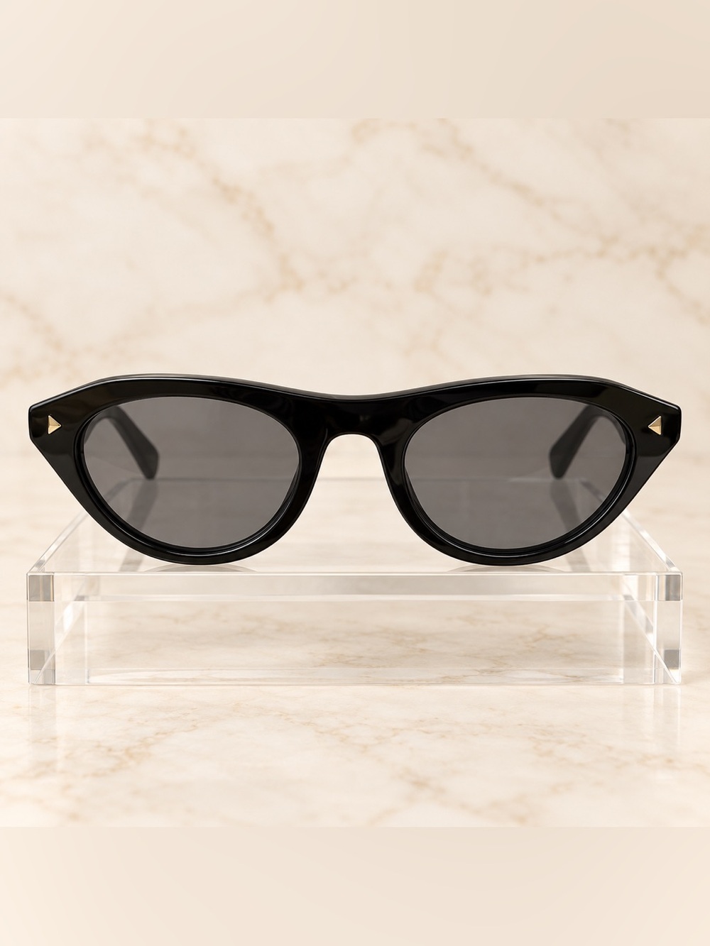 Prada PRB15S Black Round-Edge Sunglasses with Gray Lenses